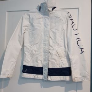 White Nautica rain jacket size small
